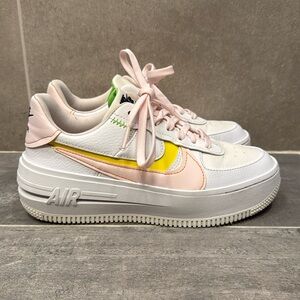 Nike Air Force 1 PLT.AF.ORM platform Pink Yellow